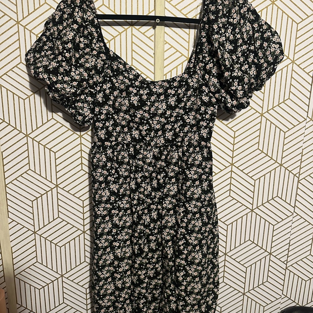 Floral Black Dress